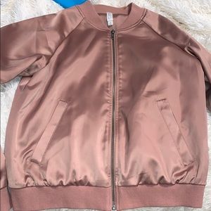 Rose gold bomber jacket
